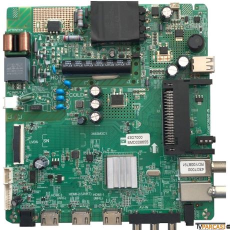 3663M3C1, 4715-3663M3-A3233K01, K430WDD1, Dijitsu 43D7000, Phillips 43PFS5034-60, Panasonic TX-43GR300