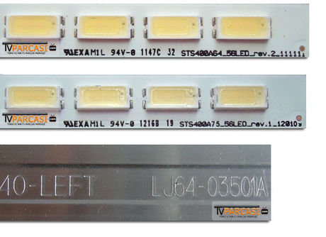 LJ64-03501A, 40-LEFT, LJ07-01004A, STS400A75-56LED-REV.1, STS400A64-56LED-REV.2 1, LED strip, Samsung, LTA400HV04, Toshiba 40TL933, Toshiba 40TL968, Philips 40PFL5507K