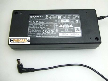 Sony TV Adaptör, ACDP-120E02, Adapter PS 19.5V 6.2A AC-DC Cable LED TV, KDL-40R483B, KDL-40W605B, KDL-48W605B, KDL-50W656A, KDL-50W829B, KDL-55W829B,